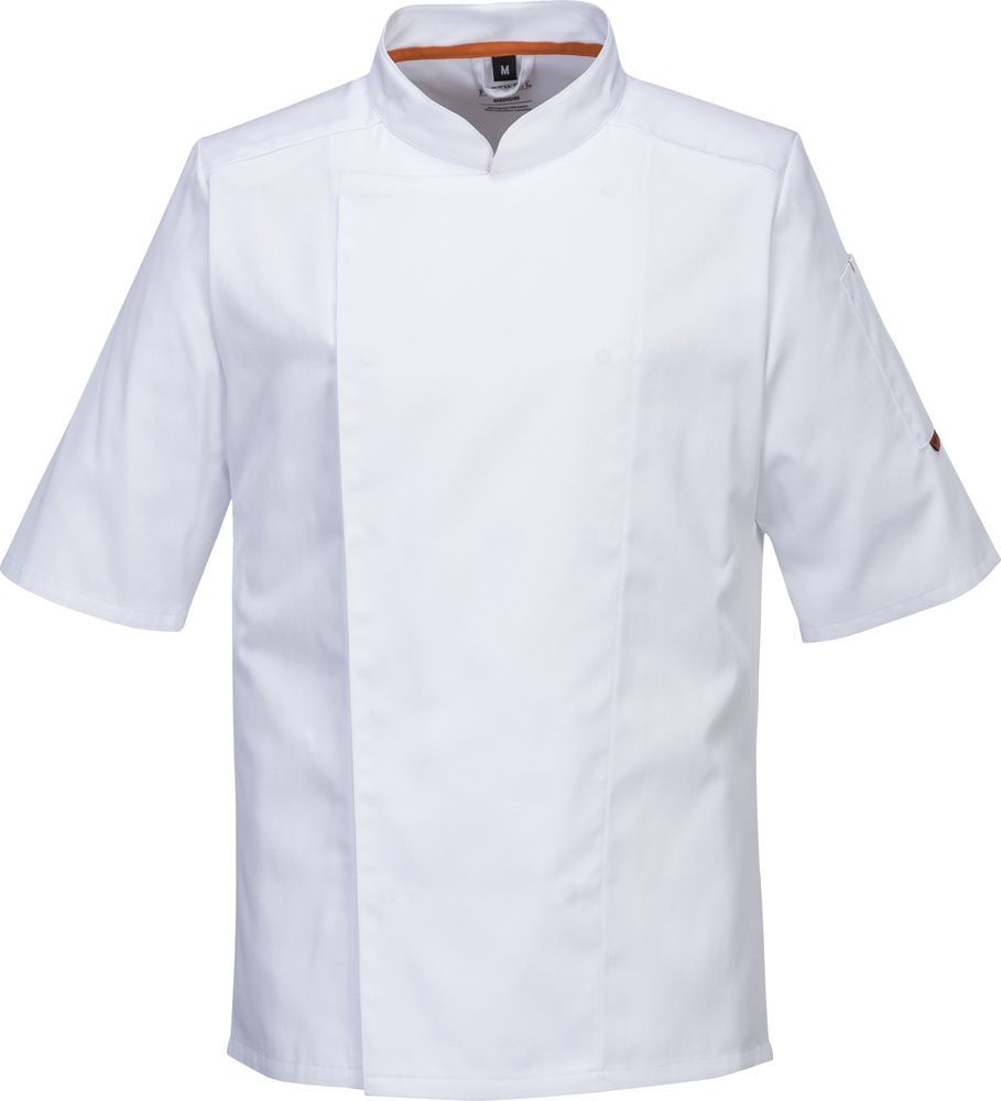Portwest Aerated Chef Jacket Catering Uniform Short Sleeve Pocket Mesh Back C676 