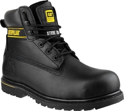 Caterpillar Holton Black Leather Goodyear Welted Safety Boot 