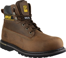 Caterpillar Holton Brown Leather Goodyear Welted Safety Boot 