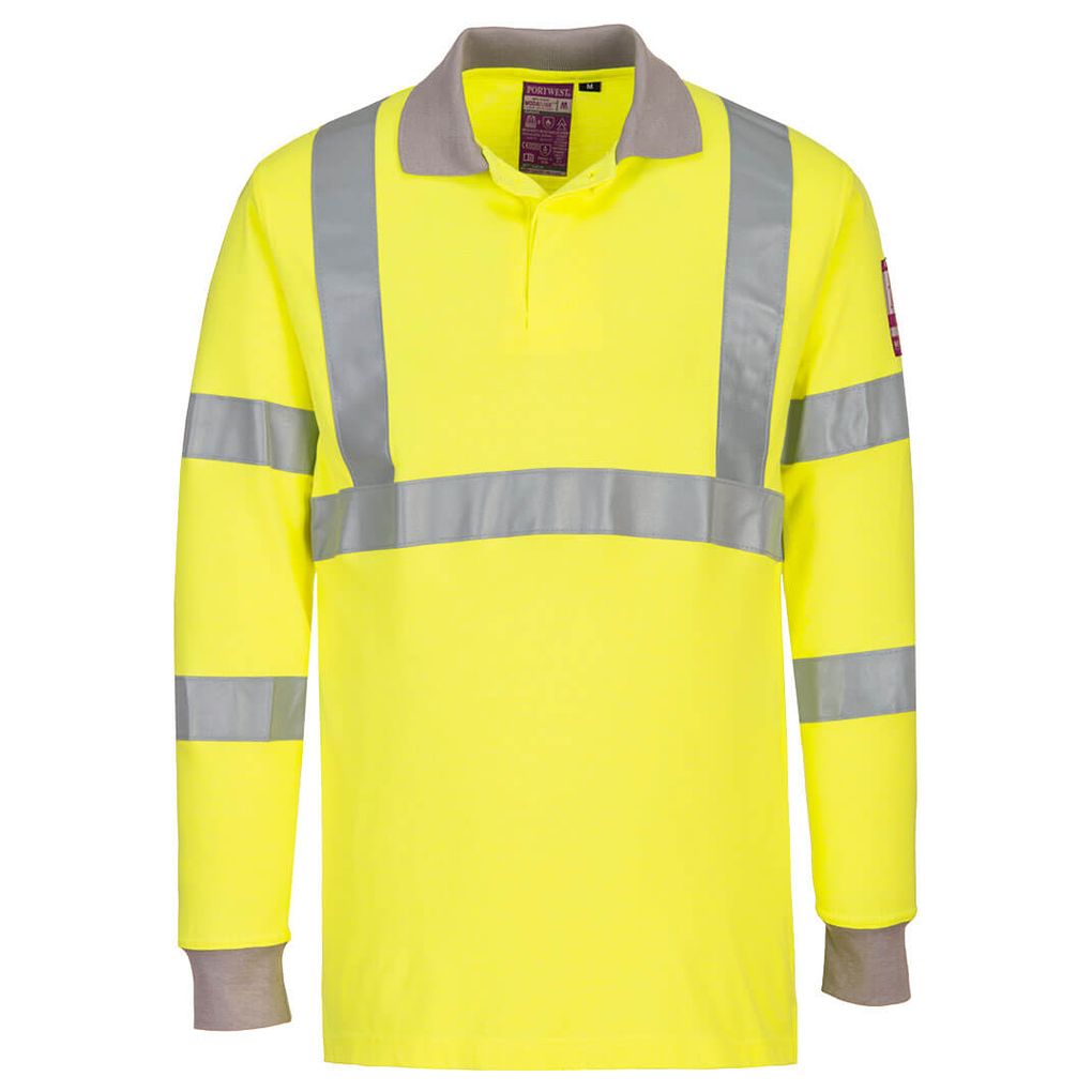 Portwest Modaflame Knit Hi-Vis FR Long Sleeve Polo Shirt - EPT Workwear